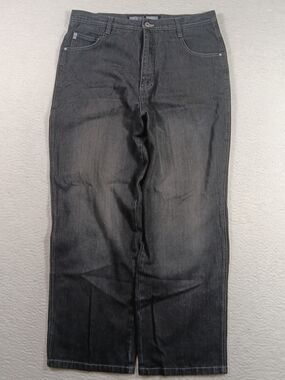 Vintage SouthPole Jeans Mens 38 (36x32) Black Denim Gray Tab Baggy Grunge  Y2K